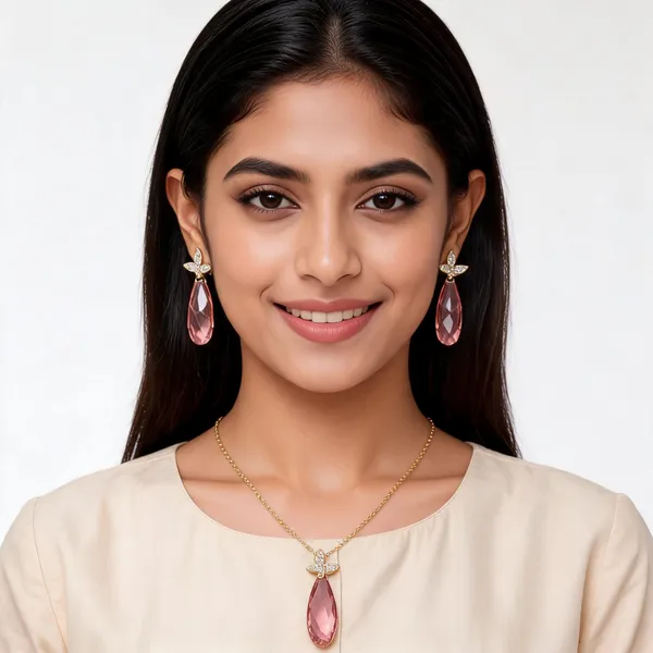Pink_Alloy_Crystal_Butterfly_Jewellery_Set_For_Women