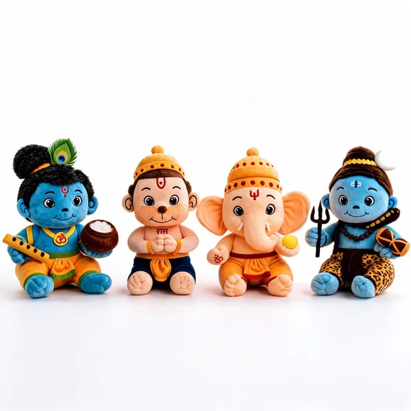 Multicolor_Krishna_Hanuman_Shivji_Ganesha_Musical_Plush_Toy_Set