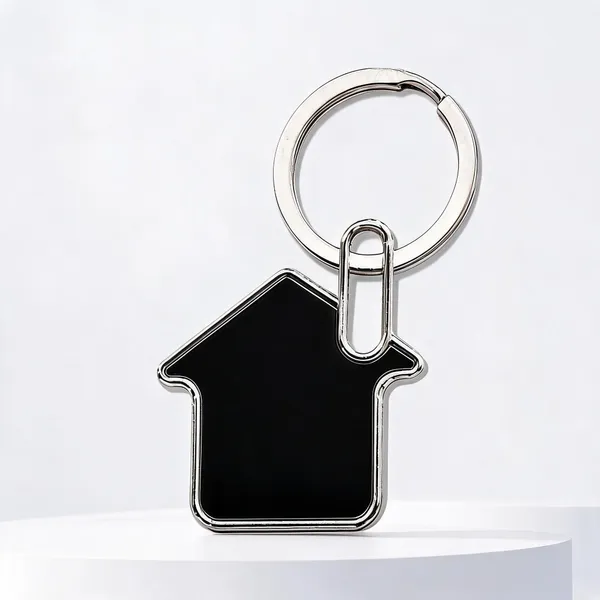 Silver_Metal_House_Shape_Personalized_Keychain