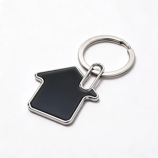 Silver_Metal_House_Shape_Personalized_Keychain