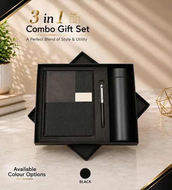 Black_3_In_1_Notebook_Pen_And_Tumbler_Gift_Set