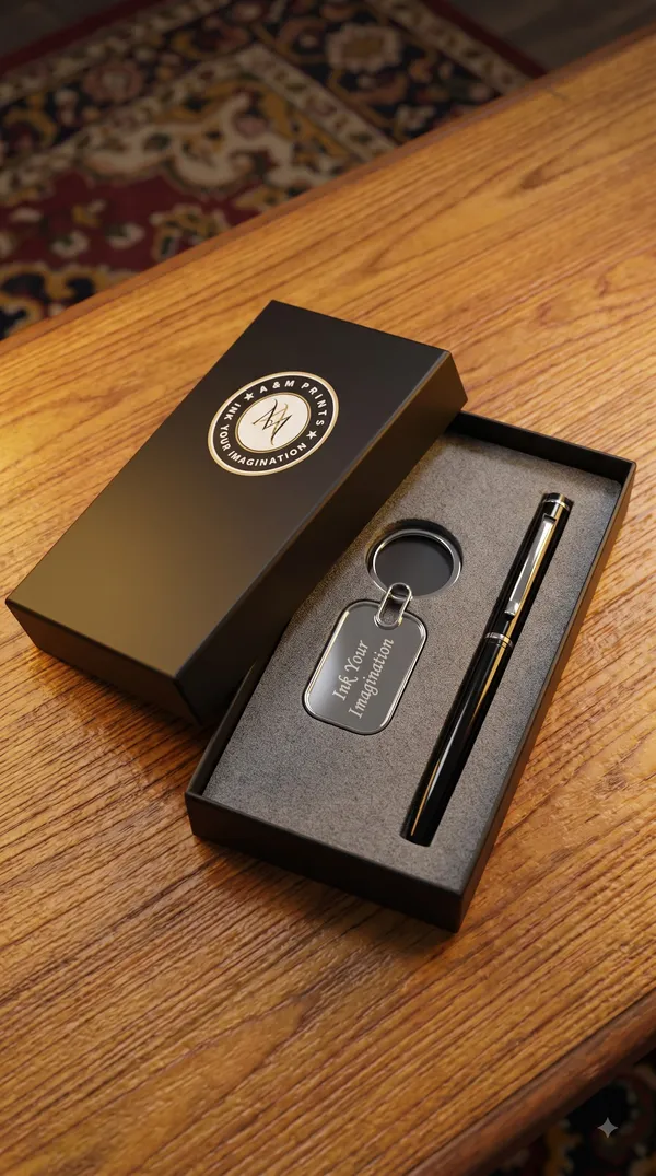 Black_Metal_Pen_And_Keychain_Gift_Set
