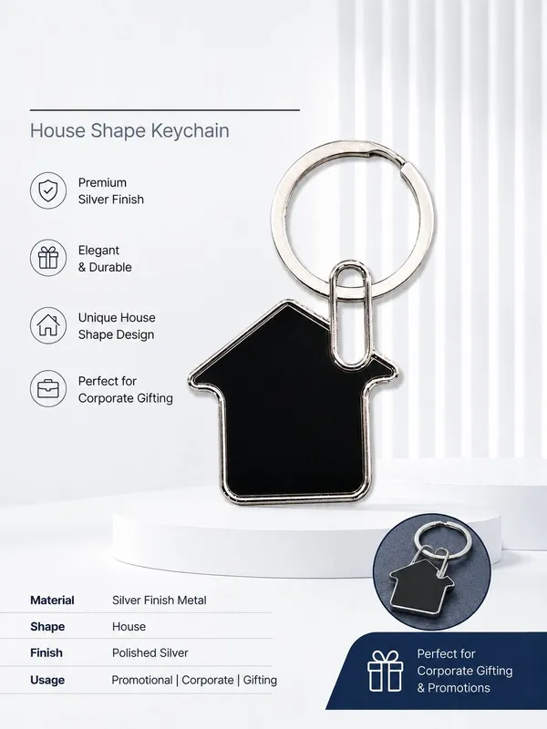 Silver_Metal_House_Shape_Personalized_Keychain