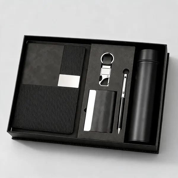 Black_5-Piece_Executive_Corporate_Gift_Set_With_Notebook_Pen_Flask