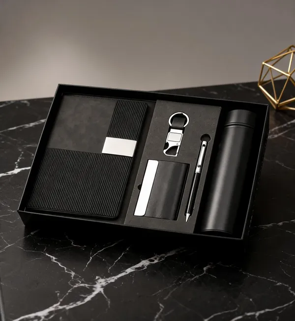 Black_5-Piece_Executive_Corporate_Gift_Set_With_Notebook_Pen_Flask