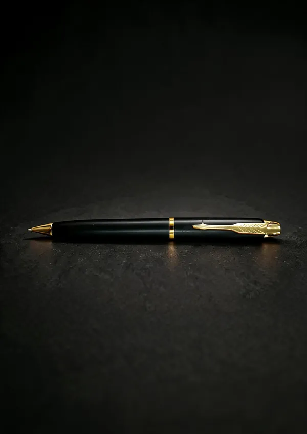 Black_Gold-Tone_Feather_Clip_Decorative_Metal_Pen