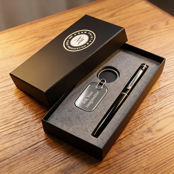 Black_Metal_Pen_And_Keychain_Gift_Set