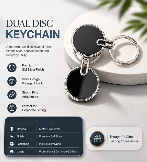 Silver_Black_Metal_Dual_Disc_Keychain_For_Corporate_Gifting