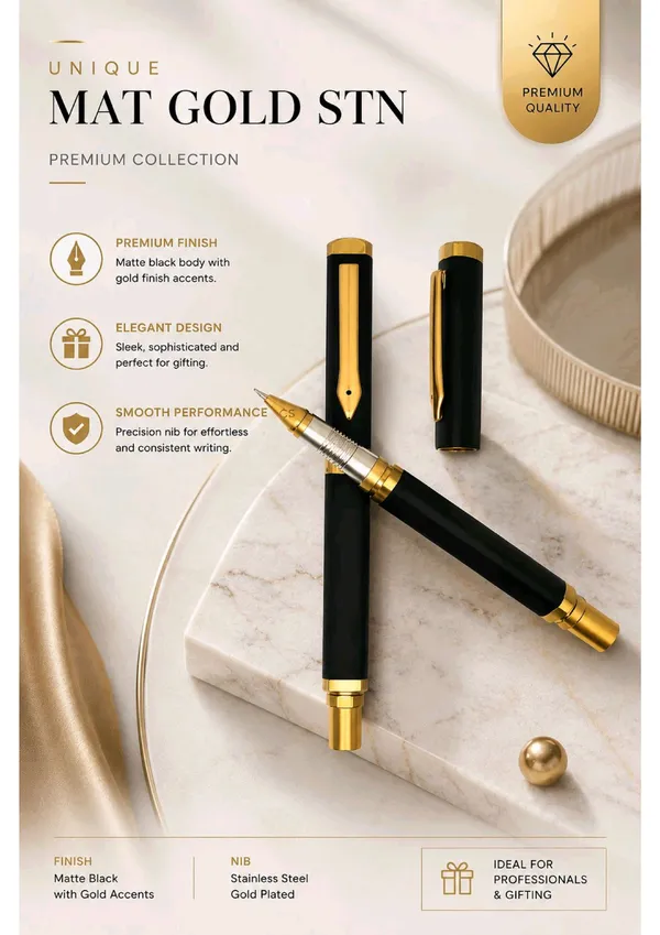 Matte_Black_Gold_Trim_Fountain_Pen
