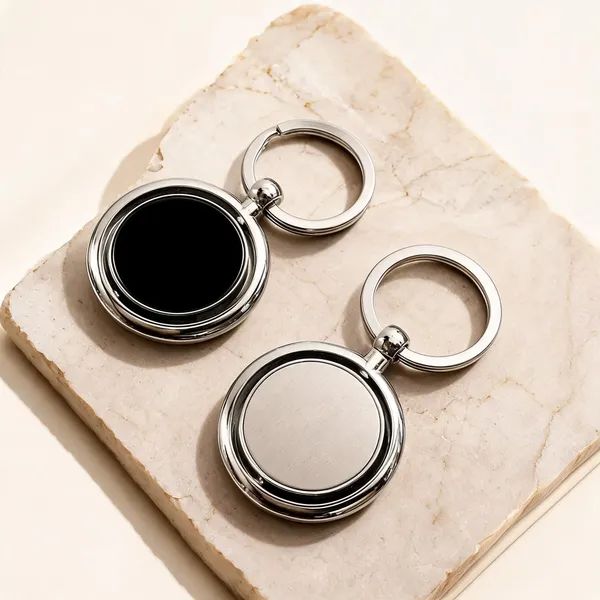 Silver_Zinc_Alloy_Round_Personalized_Keychain_Set_Of_2