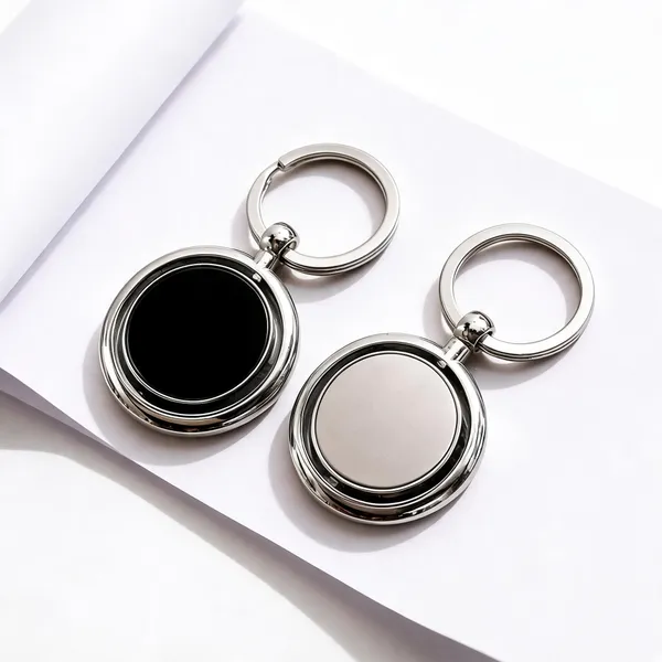 Silver_Zinc_Alloy_Round_Personalized_Keychain_Set_Of_2