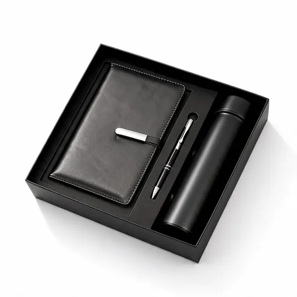 Black_Metal_Leather_Notebook_Pen_&_Bottle_3-In-1_Gift_Set