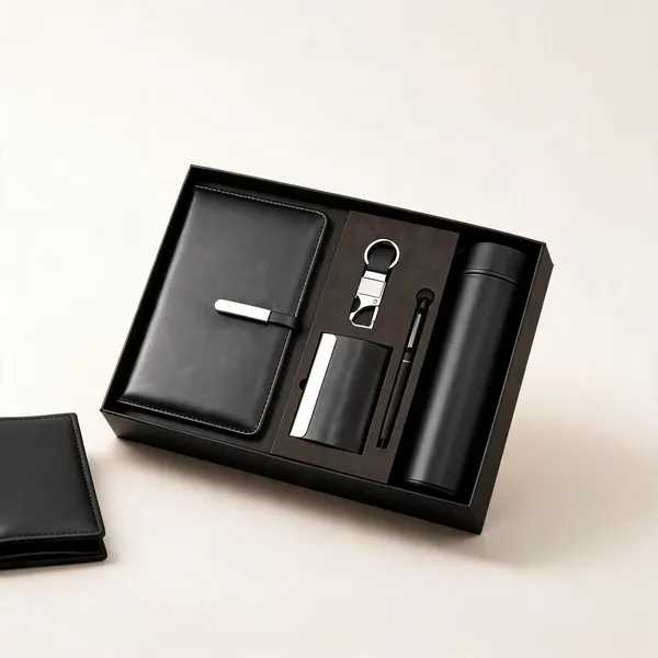 Black_5-In-1_Notebook_Keychain_Pen_Card_Holder_Gift_Set