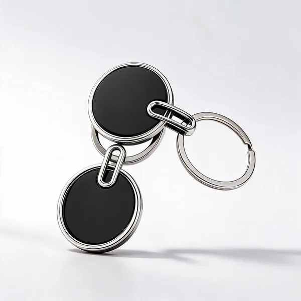 Silver_Black_Metal_Dual_Disc_Keychain_For_Corporate_Gifting