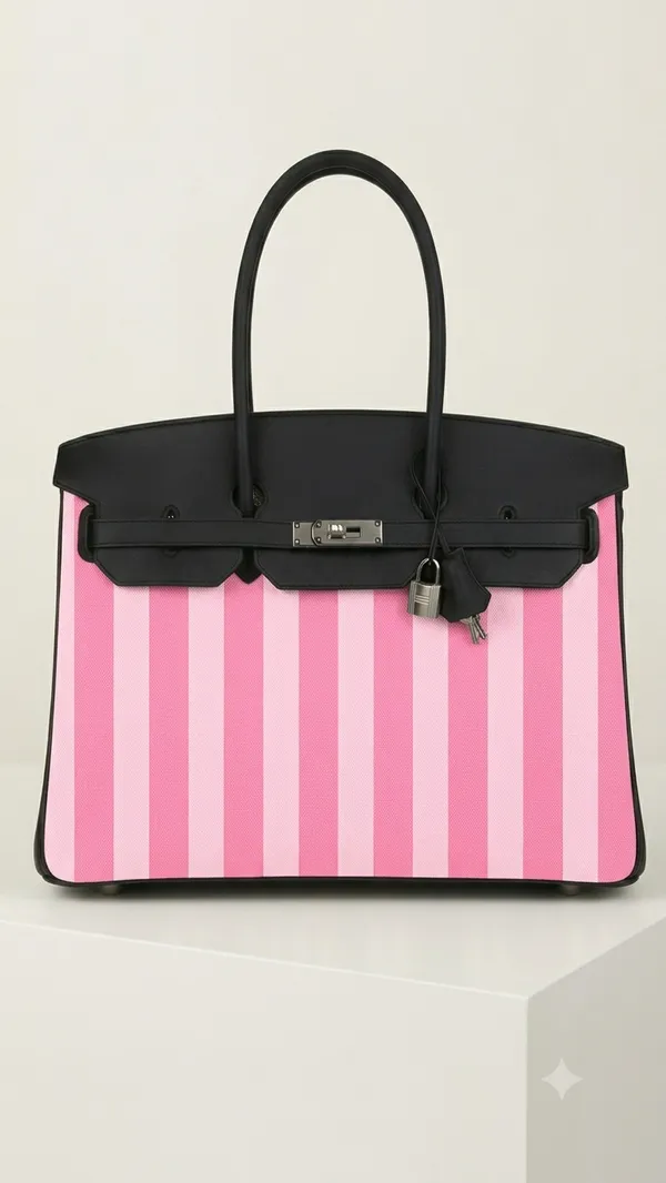 Pink_Striped_Structured_Handbag_for_Women