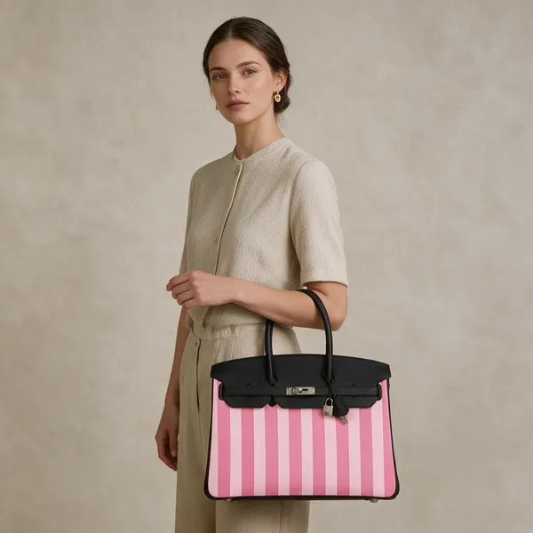 Pink_Striped_Structured_Handbag_for_Women