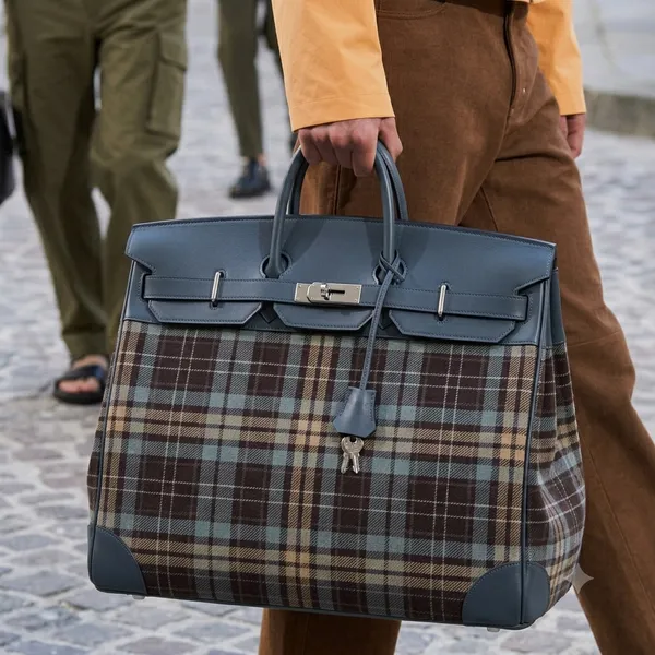 Blue_Plaid_Structured_Handbag_for_Men