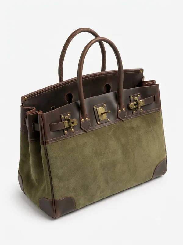 Green_Suede_Tote_Handbag_for_Men