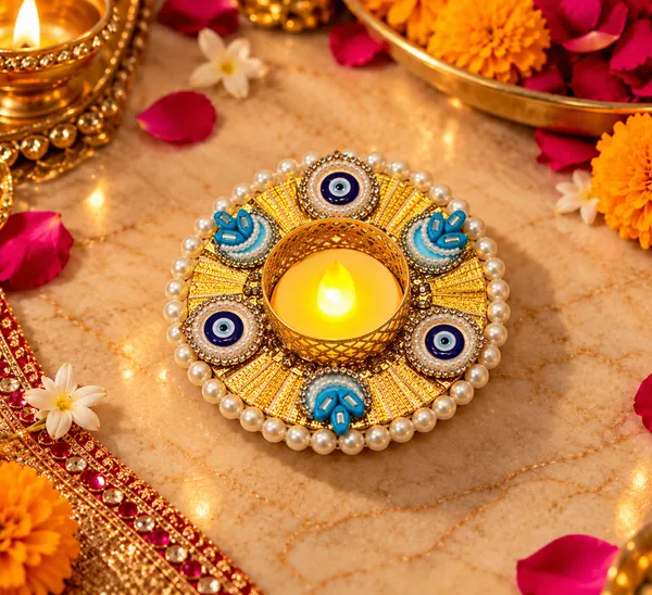 Metal_Festive_Embellished_Tealight_Diya_Holder
