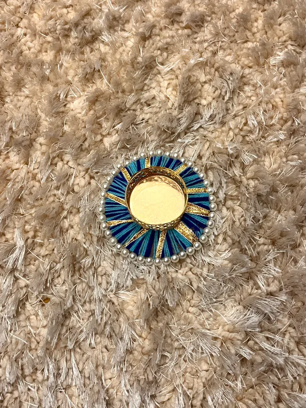 Metal_Festive_Blue_Embellished_Diya_Holder