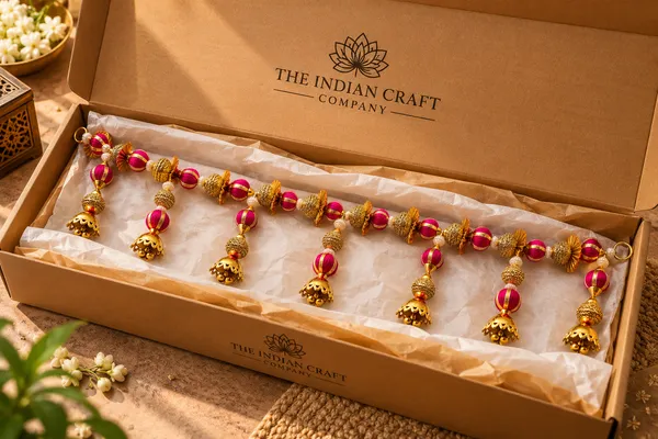 Fabric_Traditional_Red_Gold_Beaded_Door_Toran