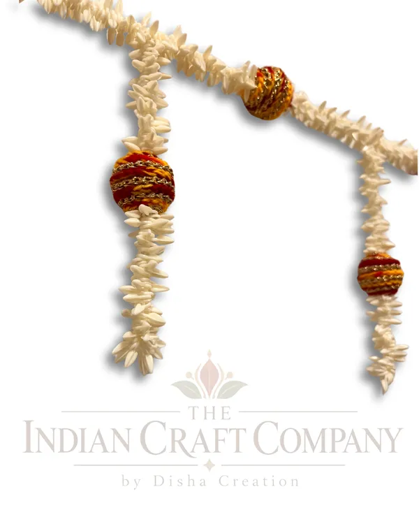 Cream_Traditional_Floral_Beaded_Toran_Door_Hanging