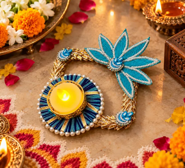 Beaded_Floral_Decorative_Tealight_Holder