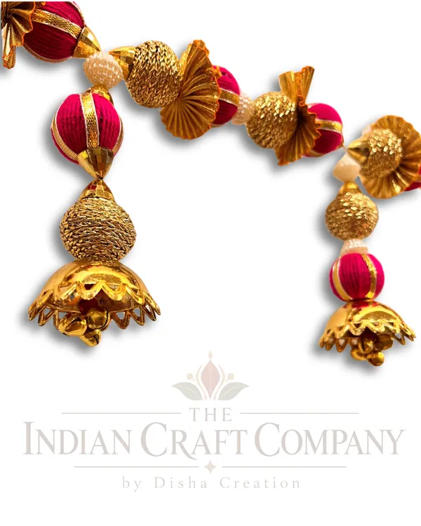 Fabric_Traditional_Red_Gold_Beaded_Door_Toran