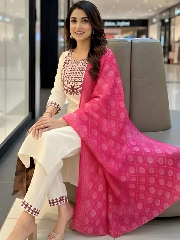 Cream_Printed_Straight_Kurta_Set_With_Dupatta_For_Women