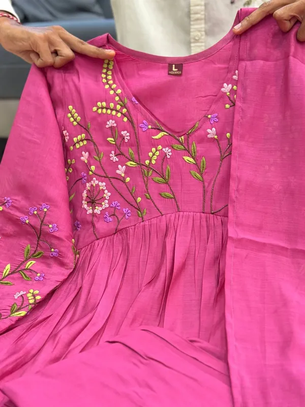 Pink_Embroidered_Anarkali_Suit_Set_For_Women