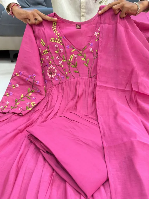 Pink_Embroidered_Anarkali_Suit_Set_For_Women
