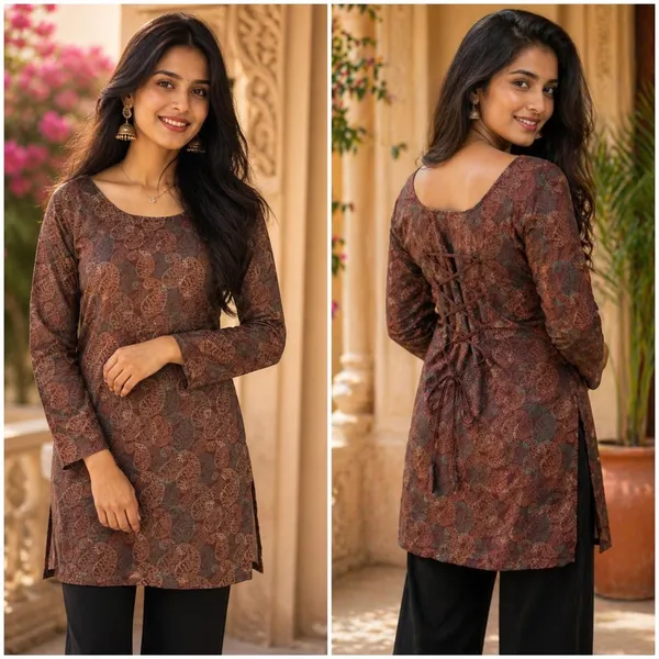 Brown_Printed_Straight_Kurta_For_Women