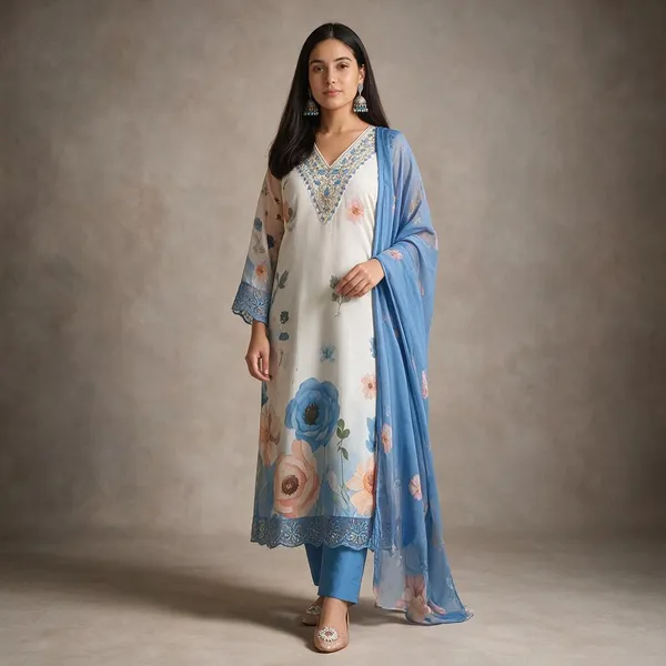 White_Floral_Embroidered_Kurta_Set_For_Women