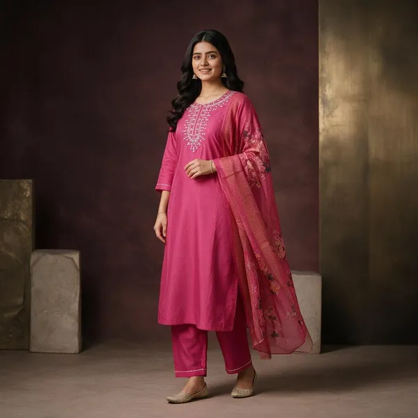 Pink_Embroidered_Kurta_Set_For_Women