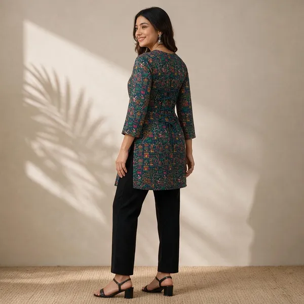 Multicolour_Printed_Flared_Kurta_For_Women