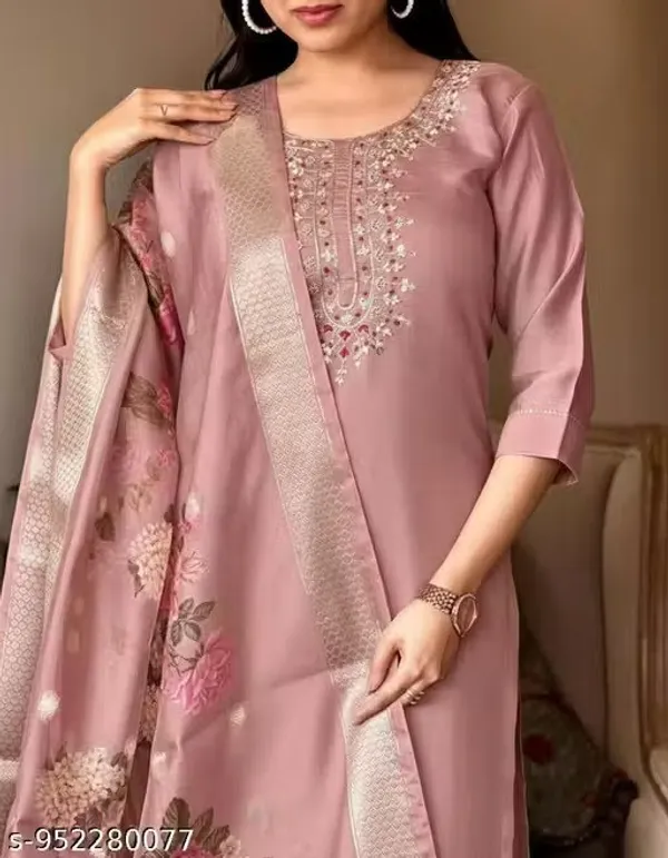 Pink_Embroidered_Straight_Fit_Kurta_Set_For_Women