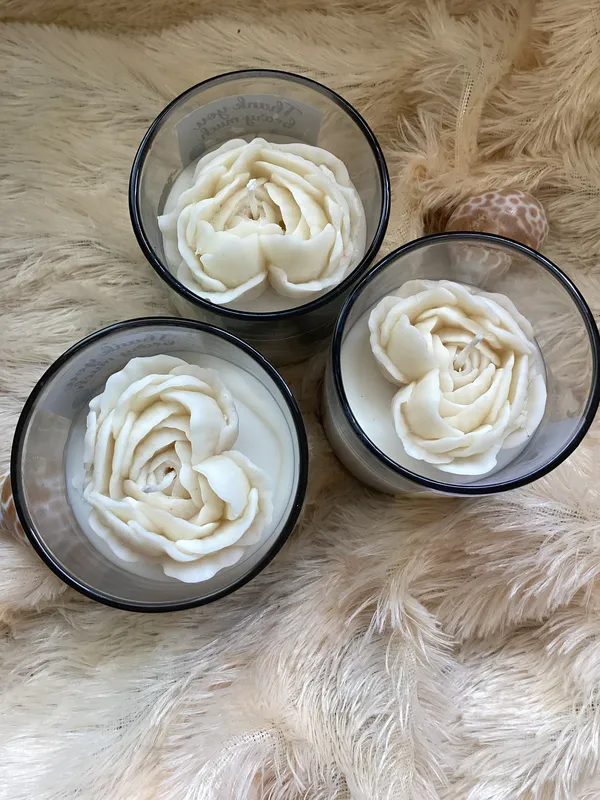 Wax_Floral_Design_Glass_Candle_Set