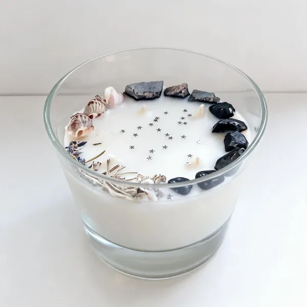 Glass_Wax_Shell_Stone_Embellished_Candle