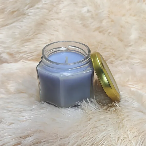 Glass_Blue_Hexagonal_Jar_Wax_Candle