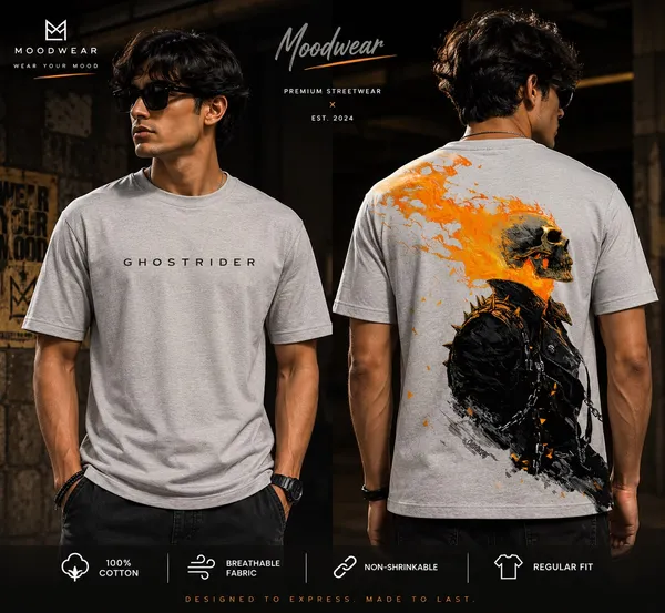 Ghost_Rider_Graphic_T_Shirt_Unleash_The_Fire_Within_Gray_Cotton