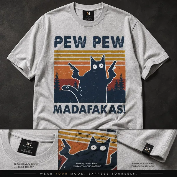 Pew_Pew_Madafakars_Graphic_T_Shirt_Gray_Cotton
