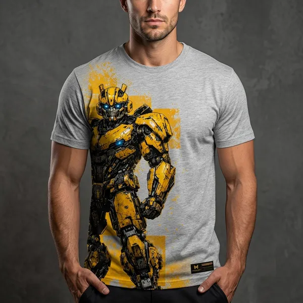 Grey_Cotton_Robotic_Graphic_T-Shirt_For_Unisex