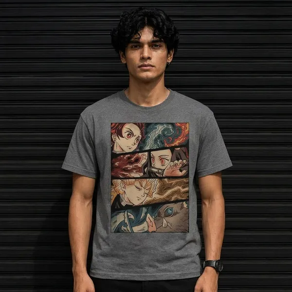 Grey_Cotton_Anime_Graphic_T-Shirt_For_Men