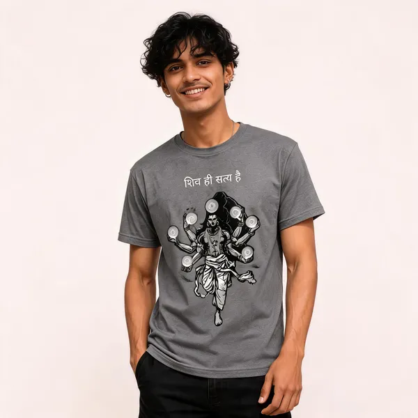 Grey_Cotton_Nataraja_Graphic_T-Shirt_For_Men