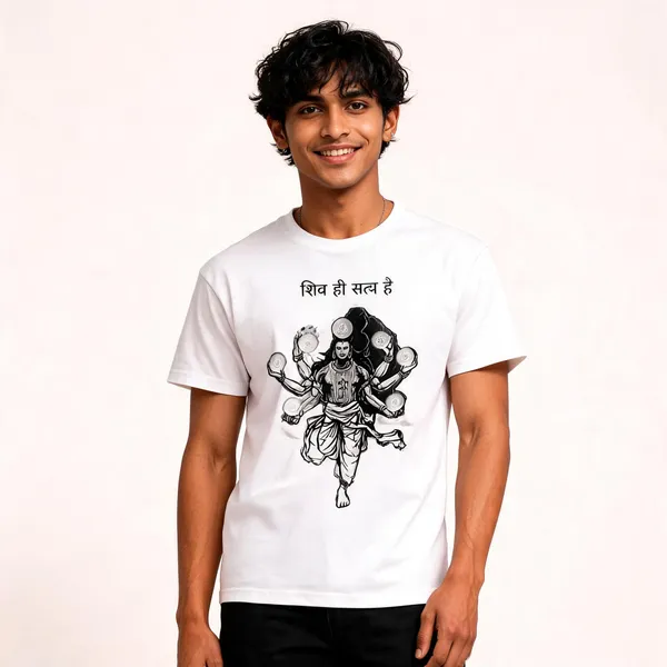 White_Cotton_Nataraja_Graphic_T-Shirt_For_Men