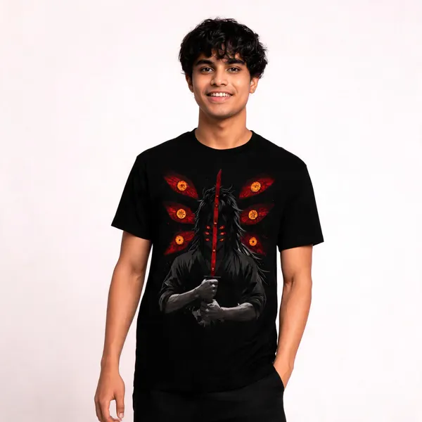 Black_Cotton_Graphic_Kokushibo_Six-Eyed_T-Shirt_For_Men