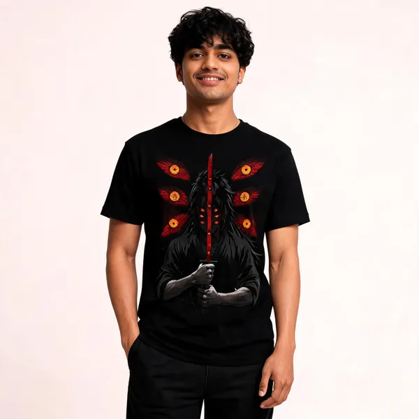 Black_Cotton_Graphic_Kokushibo_Six-Eyed_T-Shirt_For_Men