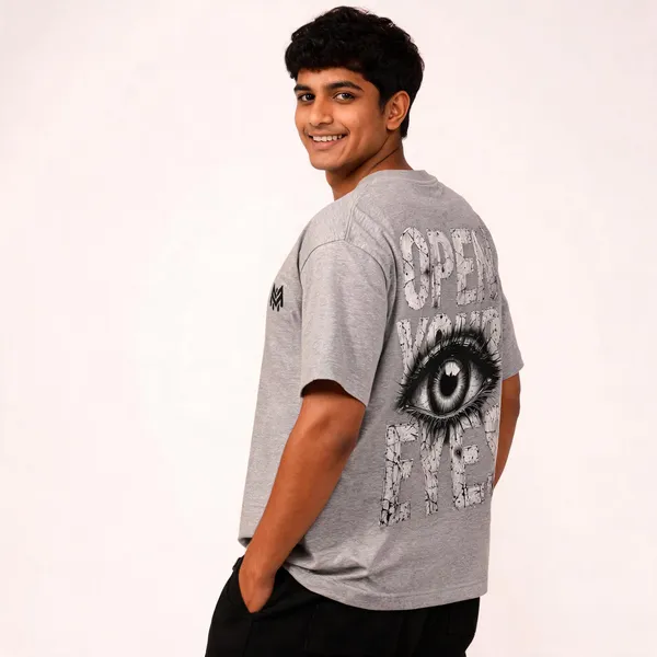 Grey_Cotton_Open_Your_Eyes_Graphic_T-Shirt_For_Men