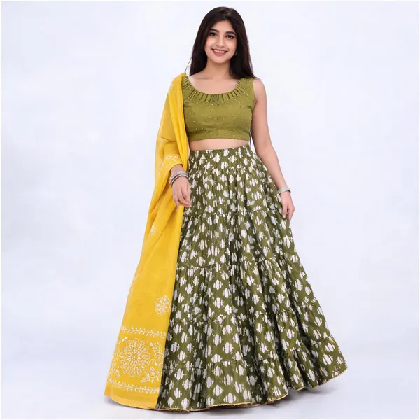 Green_Cotton_Printed_Chaniya_Choli_For_Women