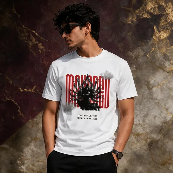 White_Cotton_Mahadev_Graphic_T-Shirt_For_Men